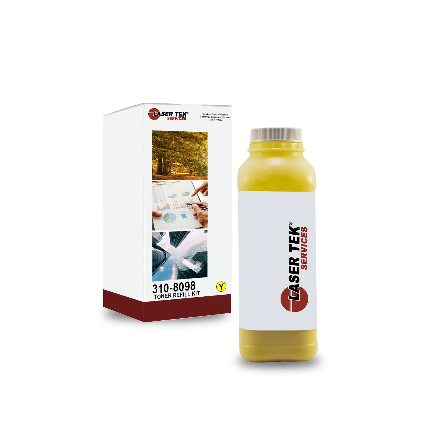 Toner Refill Kit for Dell 3115 310-8098 310-8099 Yellow with Chip | Laser Tek Services