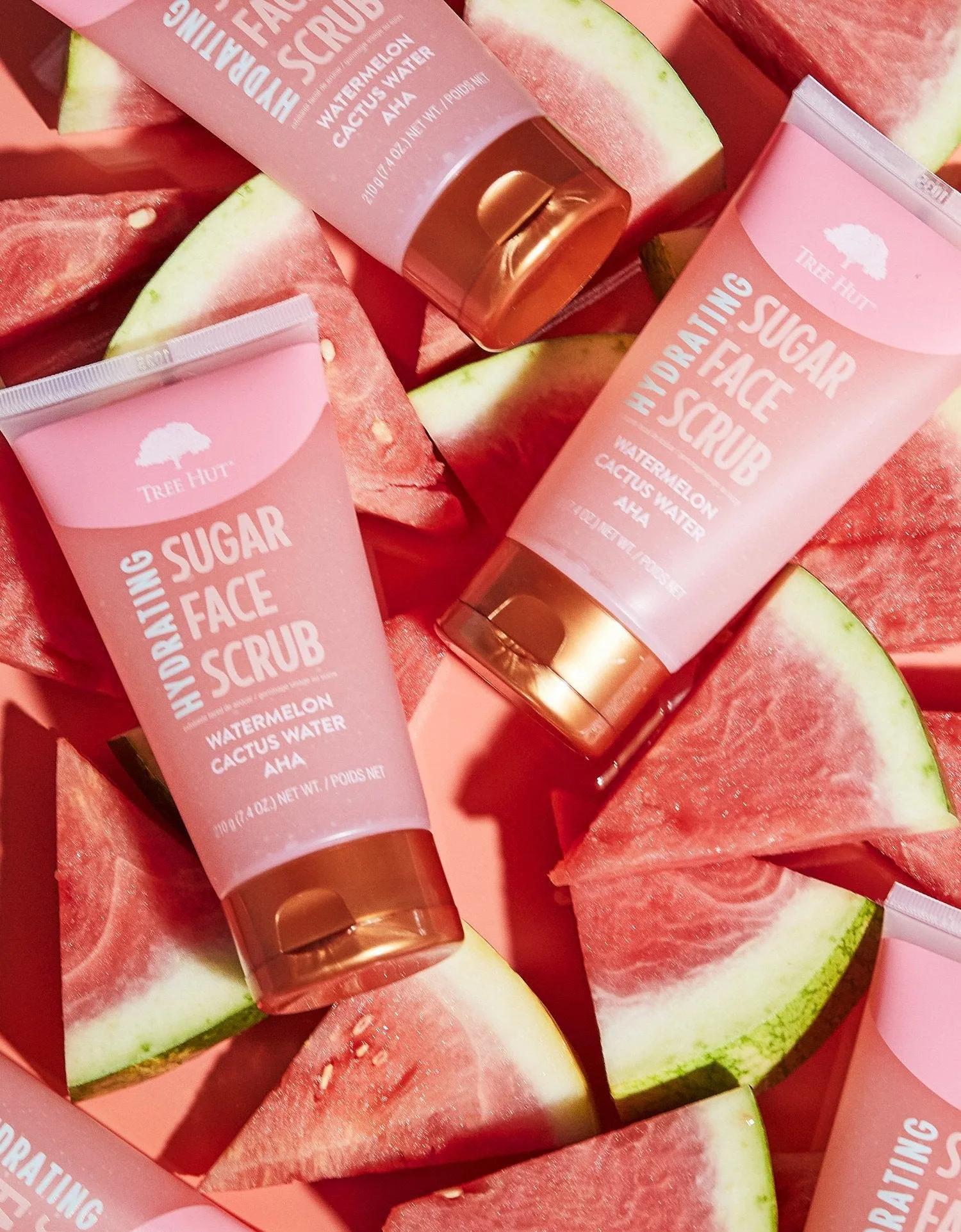 TREE HUT Hydrating Sugar Face Scrub Watermelon Cactus Water AHA سكراب البشرة بالبطيخ