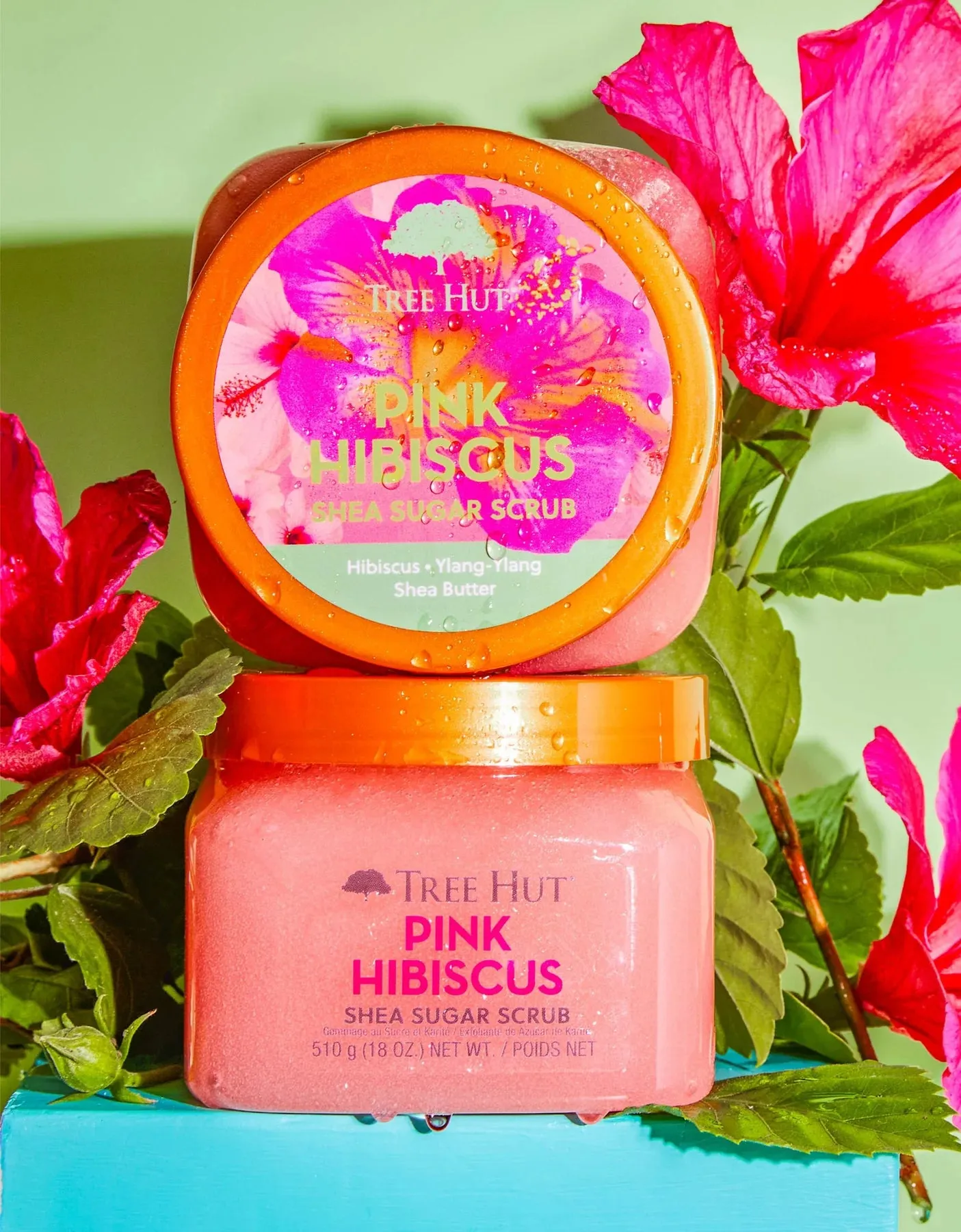TREE HUT Pink Hibiscus Shea Sugar Scrub سكراب الجسم بالكركديه الوردي والطحالب الحمراء