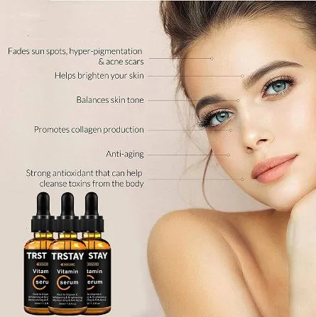 Trstay Vitamin C Face Serum Improve Roughness Lighten Spots Hyaluronic Acid