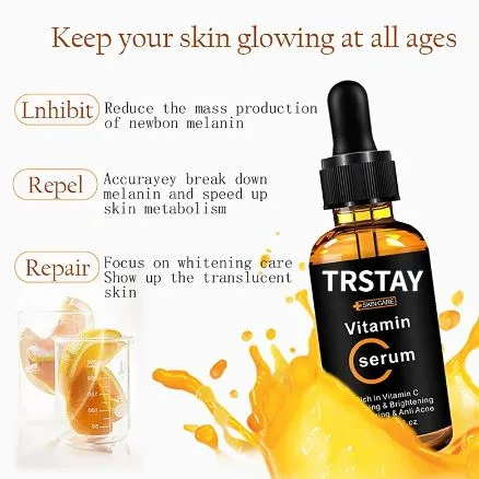 Trstay Vitamin C Face Serum Improve Roughness Lighten Spots Hyaluronic Acid
