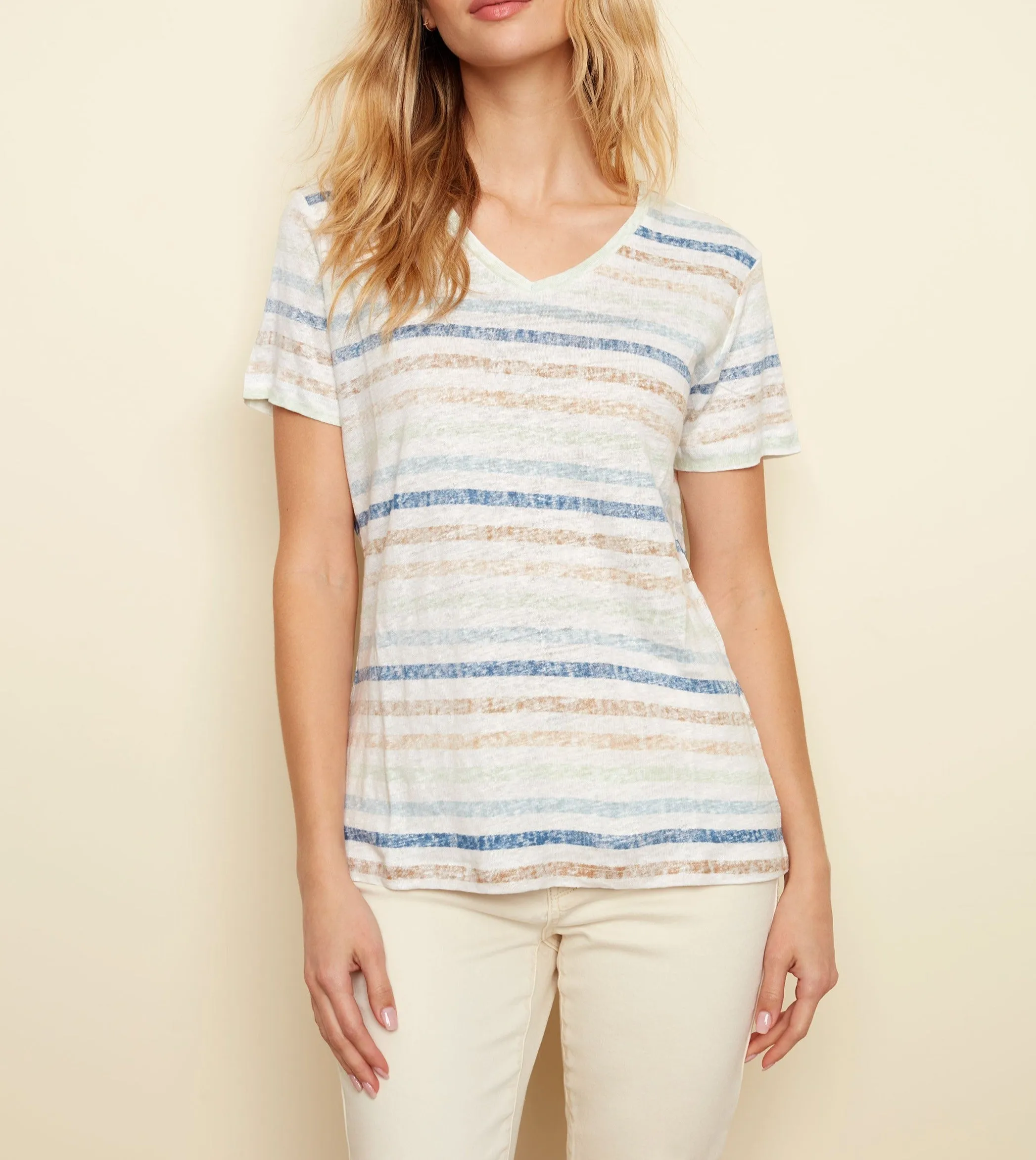 V-Neck Linen Tee
