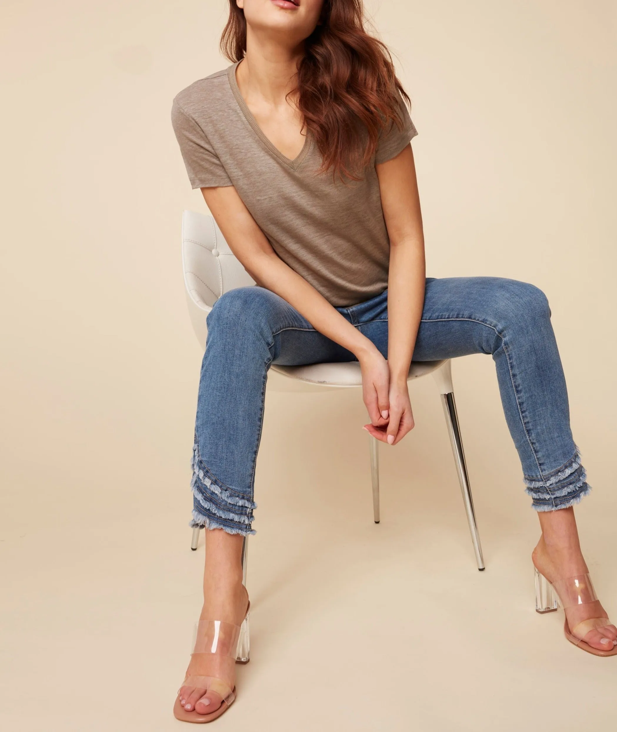 V-Neck Linen Tee
