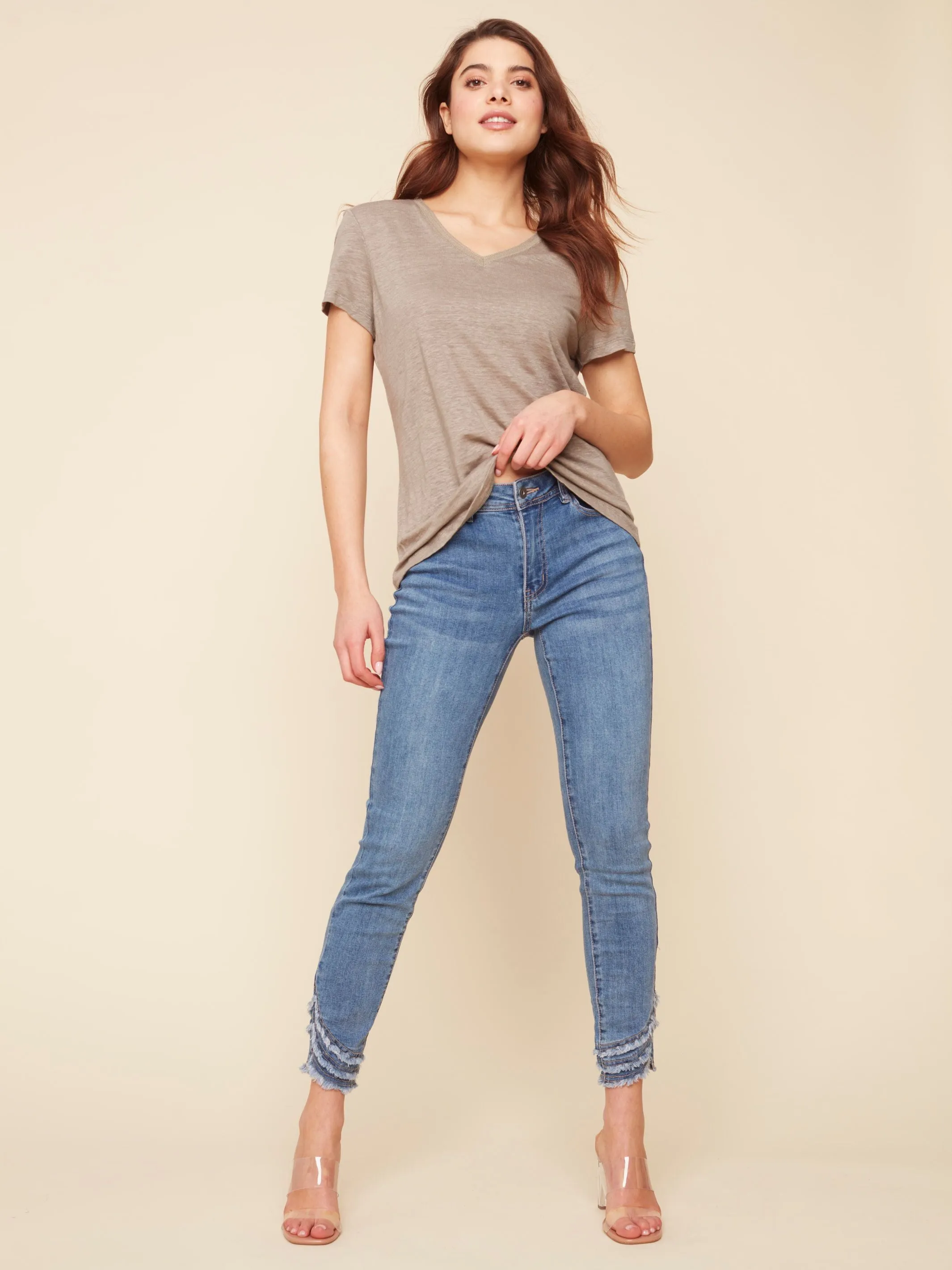 V-Neck Linen Tee