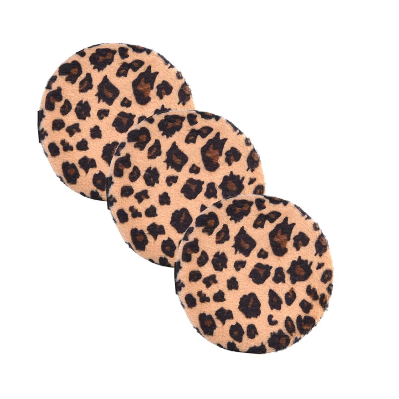 VALICLUD 3pcs Leopard Print Loose Powder Makeup Soft Facial Puff Pads for Foundation Blush Concealer and Highlighter Lightweight and Portable Cosmetic Tools for Women Random Color