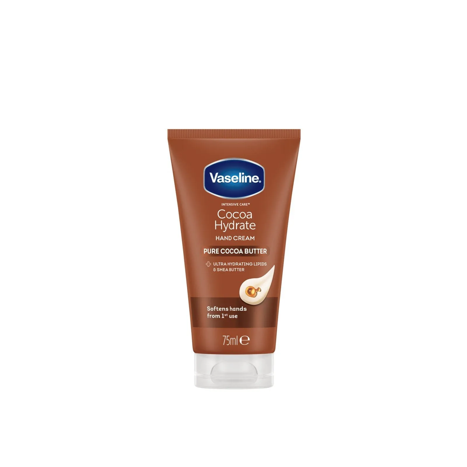 Vaseline Intensive Care Cocoa Hydrate moisturiser with ultra-hydrating lipids and shea butter Hand Cream for dry hands 75 ml