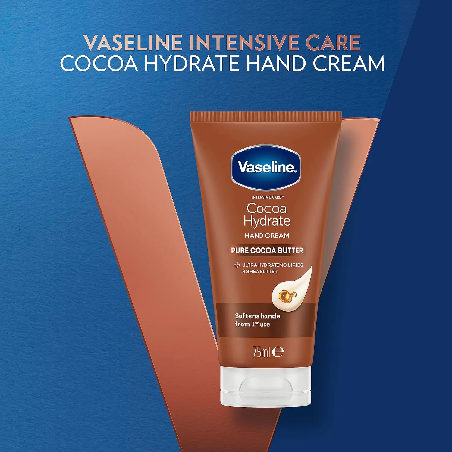 Vaseline Intensive Care Cocoa Hydrate moisturiser with ultra-hydrating lipids and shea butter Hand Cream for dry hands 75 ml