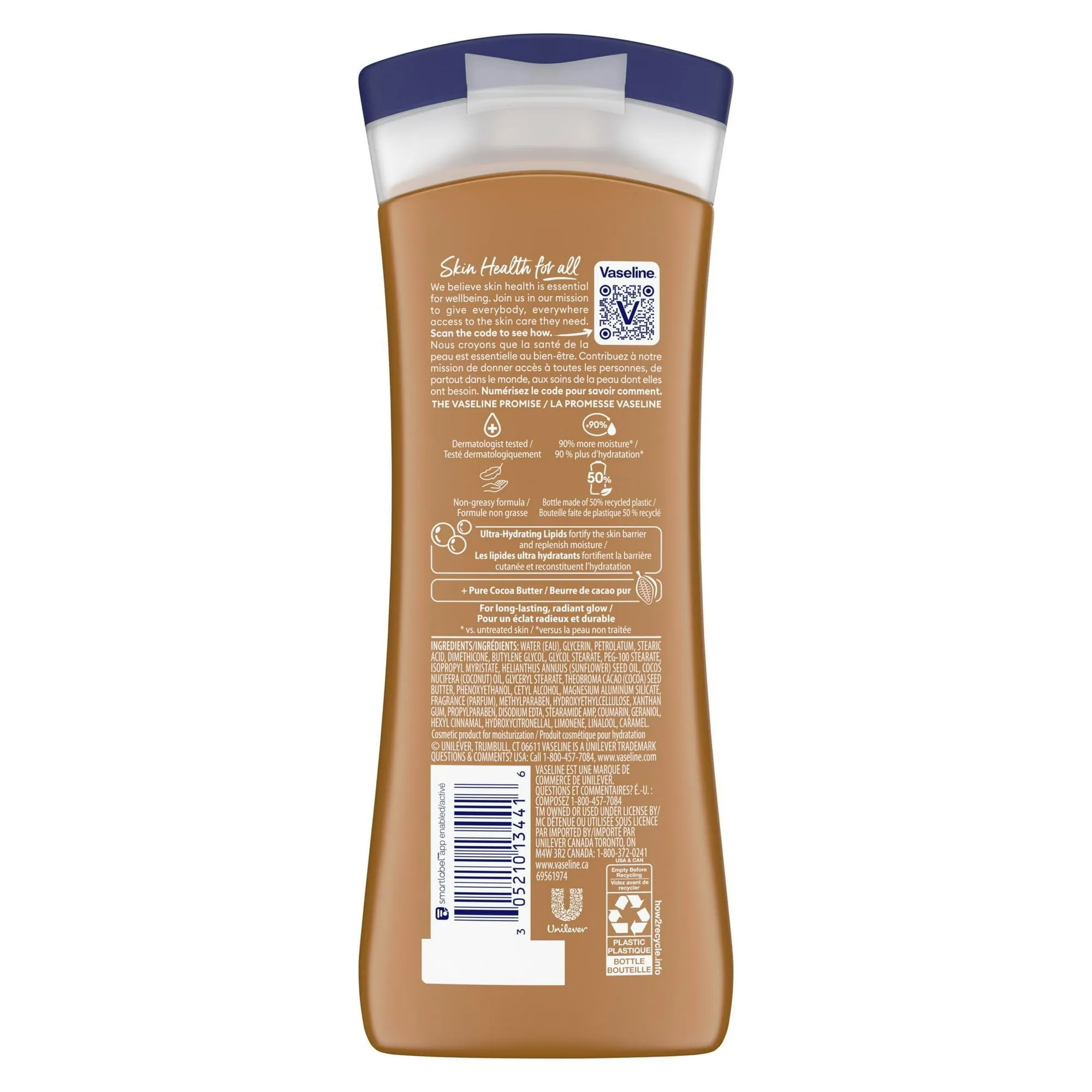 Vaseline Intensive Care Radiant Non Greasy Body Lotion, Cocoa, 10 fl oz