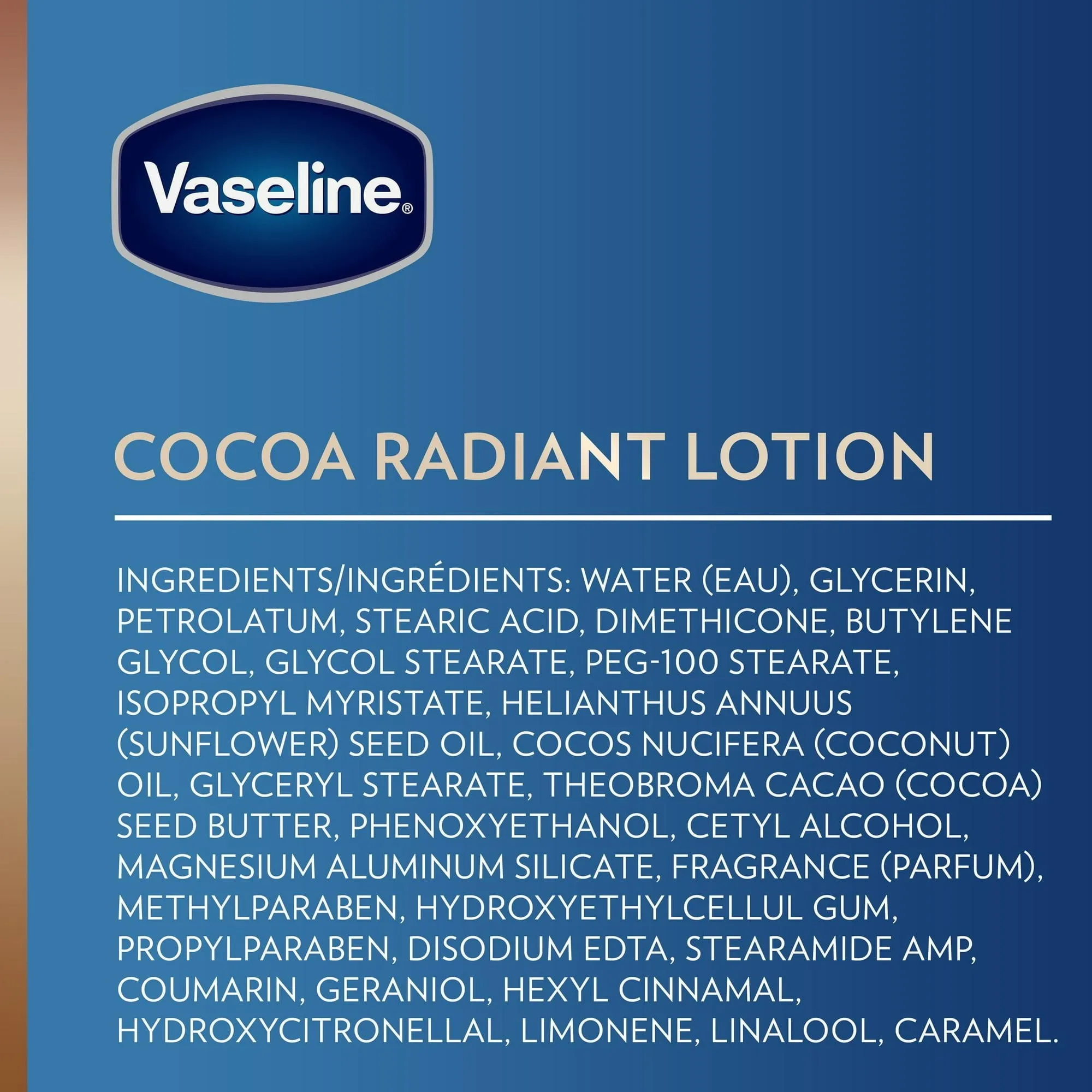 Vaseline Intensive Care Radiant Non Greasy Body Lotion, Cocoa, 10 fl oz