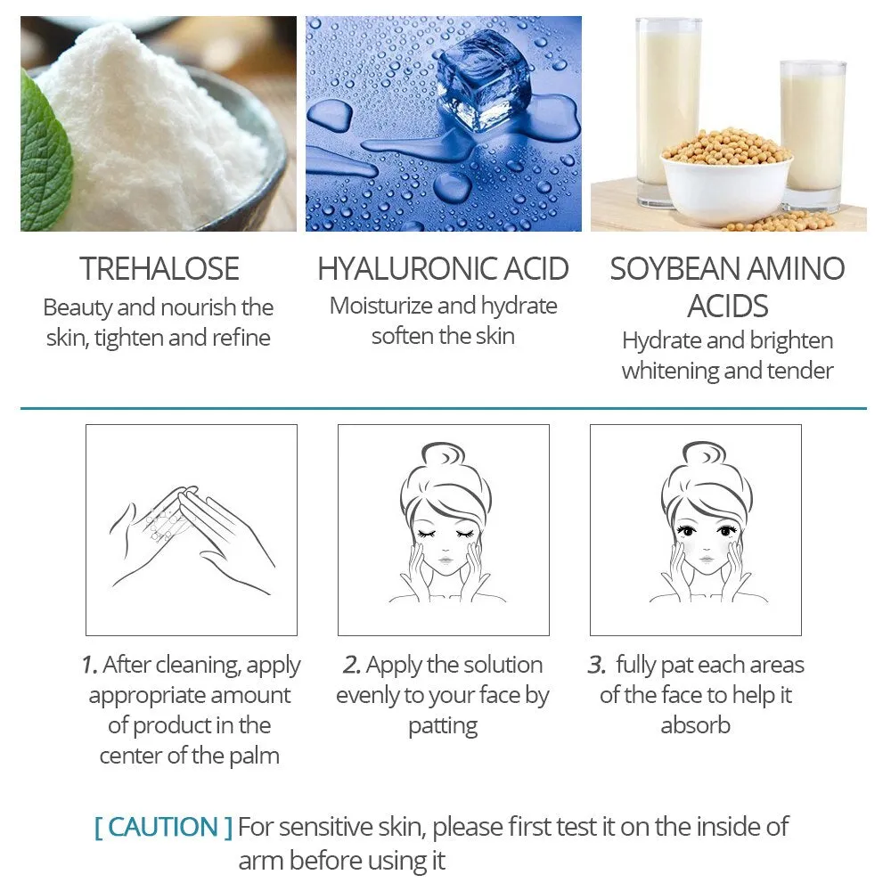 VIBRANT GLAMOUR Hyaluronic Acid Face Serum Moisturizing Whitening Essence Shrink Pore  Face Cream Anti-aging Dry skin Care New