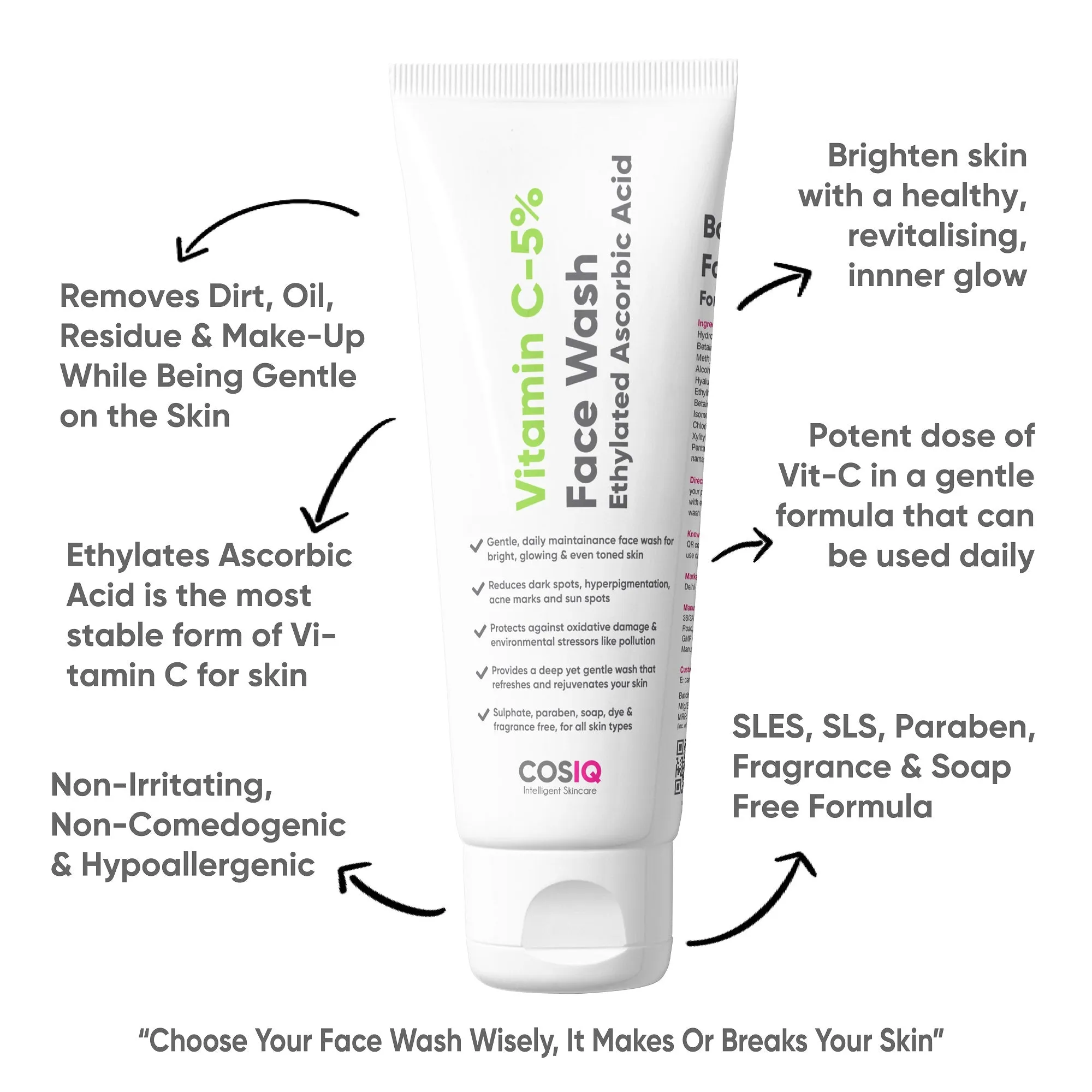 Vitamin C-5% Brightening and Glow Face Wash, 100 ml