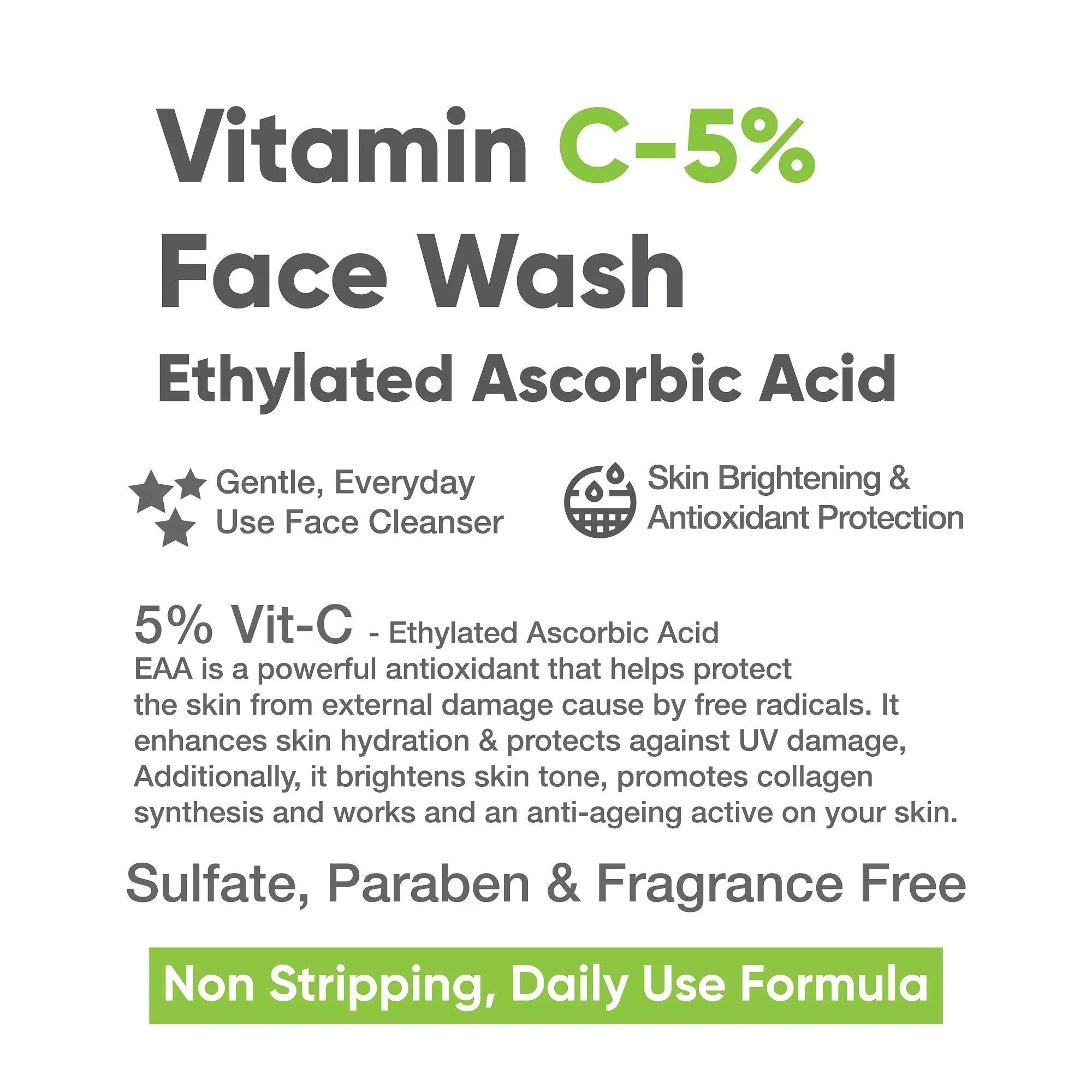 Vitamin C-5% Brightening and Glow Face Wash, 100 ml