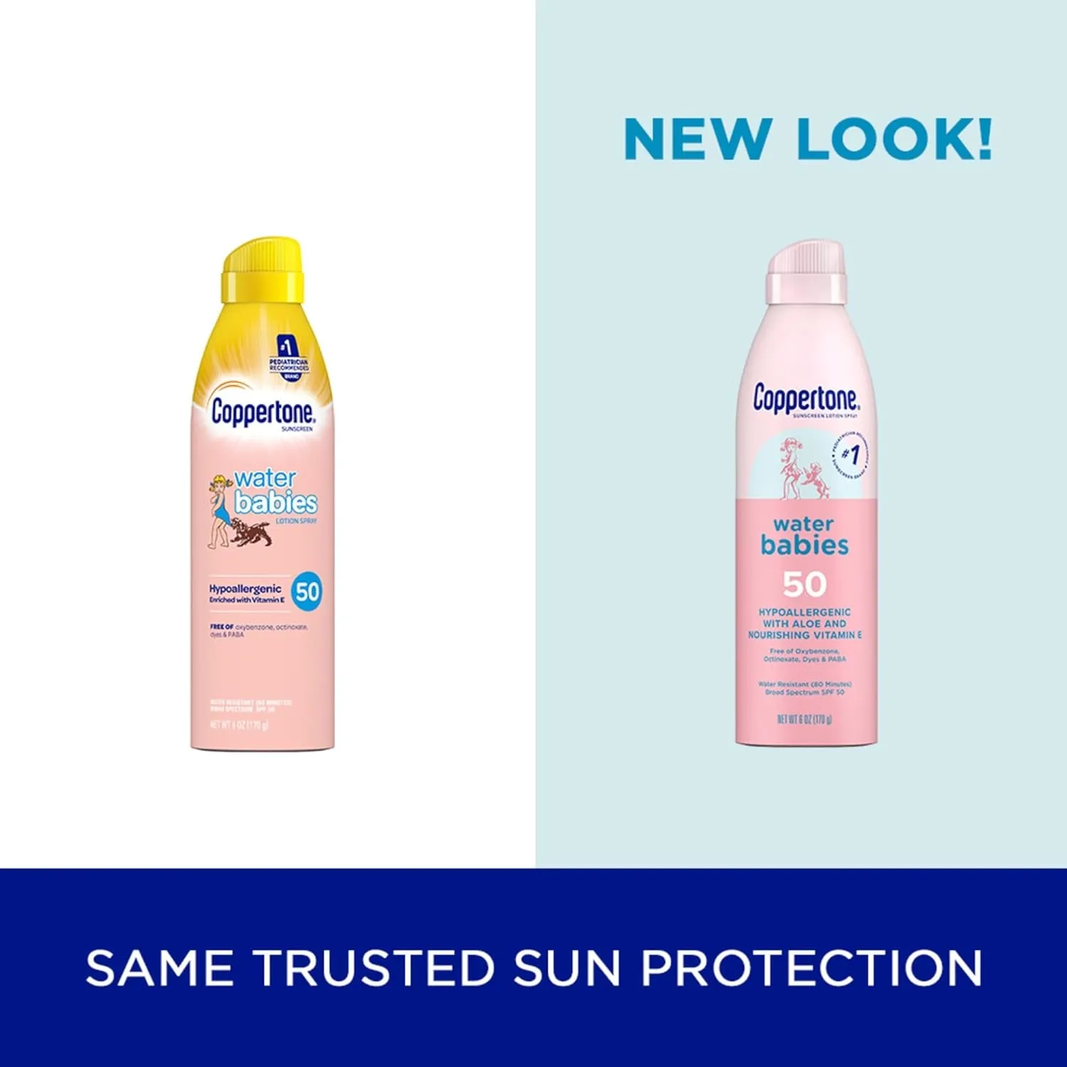 Waterbabies Sunscreen Spray SPF 50, Spray on Sunscreen for Babies, Water Resistant, Pediatrician Recommended, 6 Oz, Pack of 2